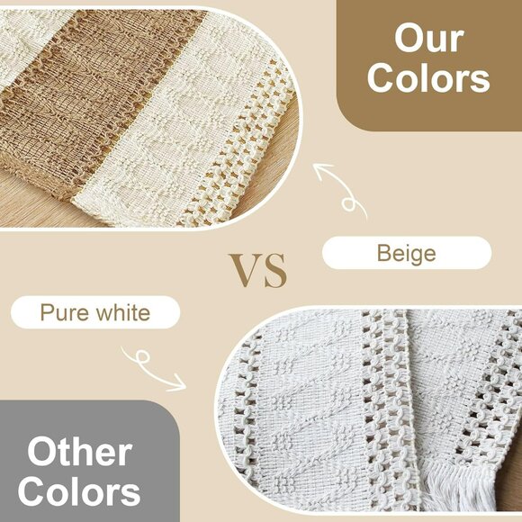 Boho Placemats Set of 6, Macrame Table Decor Farmhouse Style Placemats in Natura - Picture 4 of 8